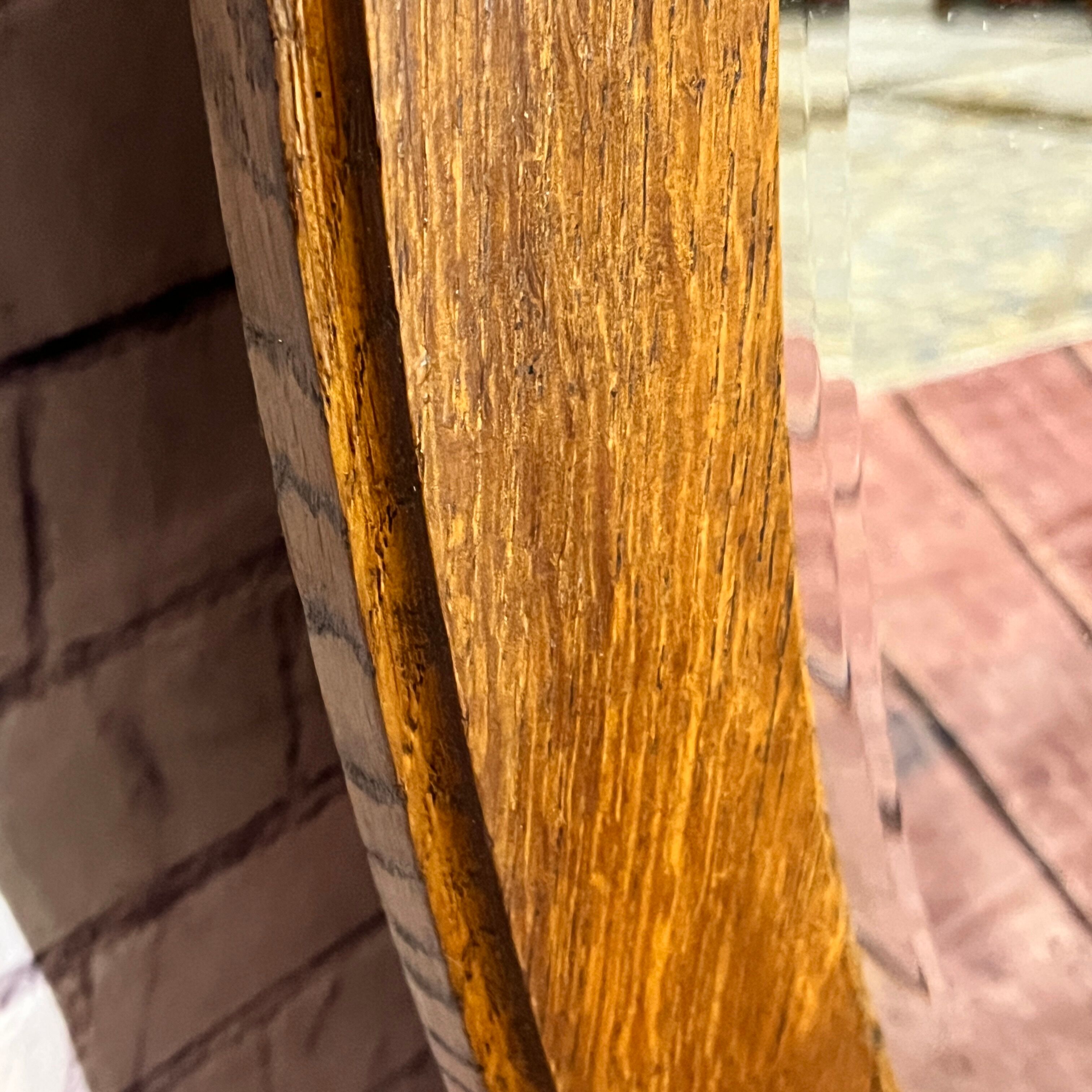 Miroir biseauté oval en bois, 93x54 cm