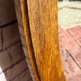 Oval beveled wooden mirror, 93x54 cm