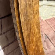 Oval beveled wooden mirror, 93x54 cm