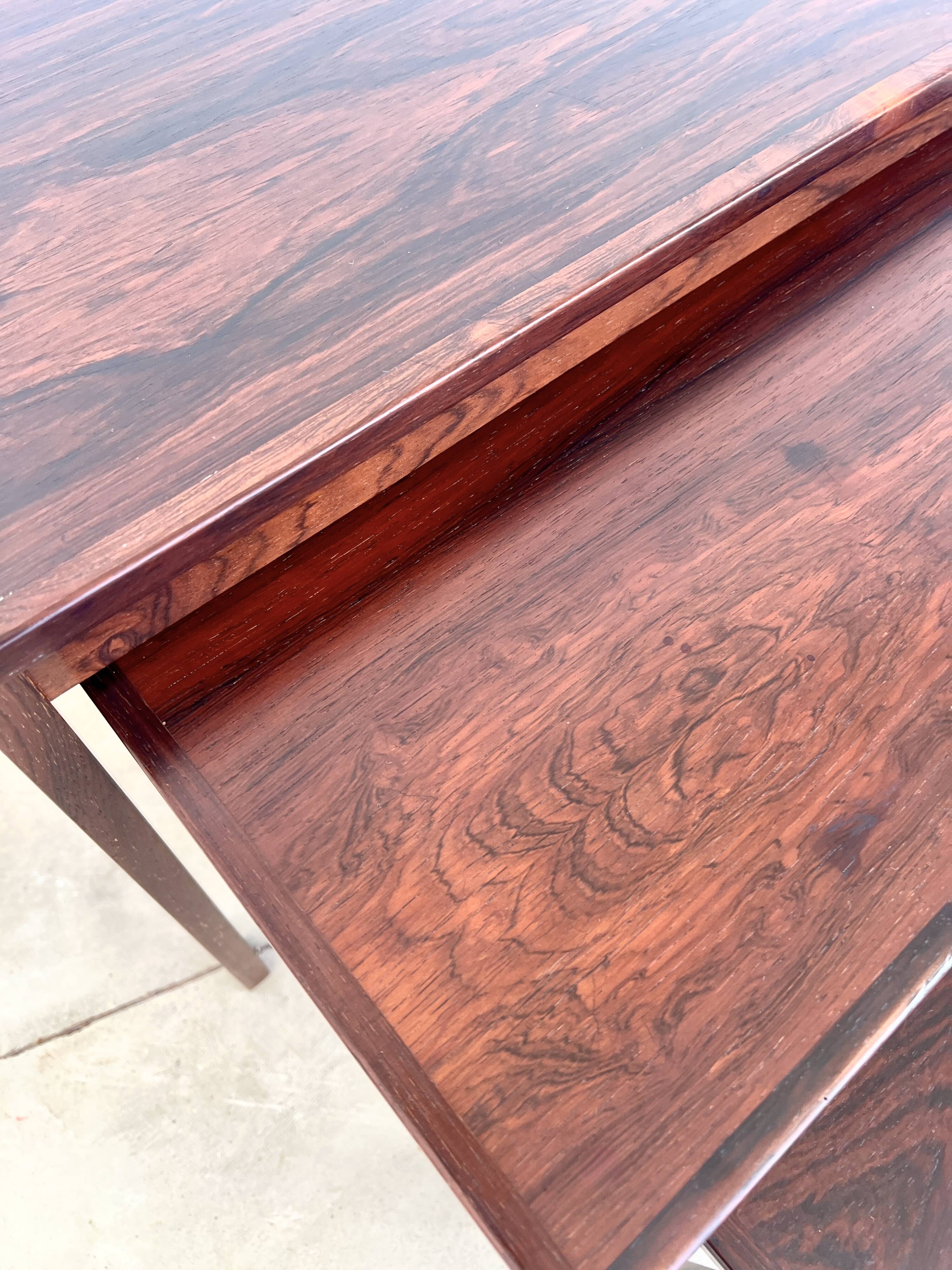Nest of tables in rosewood, Denmark, 1960s.