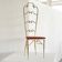 Chiavari chair with high back, brass, embroidery from the 1960s.