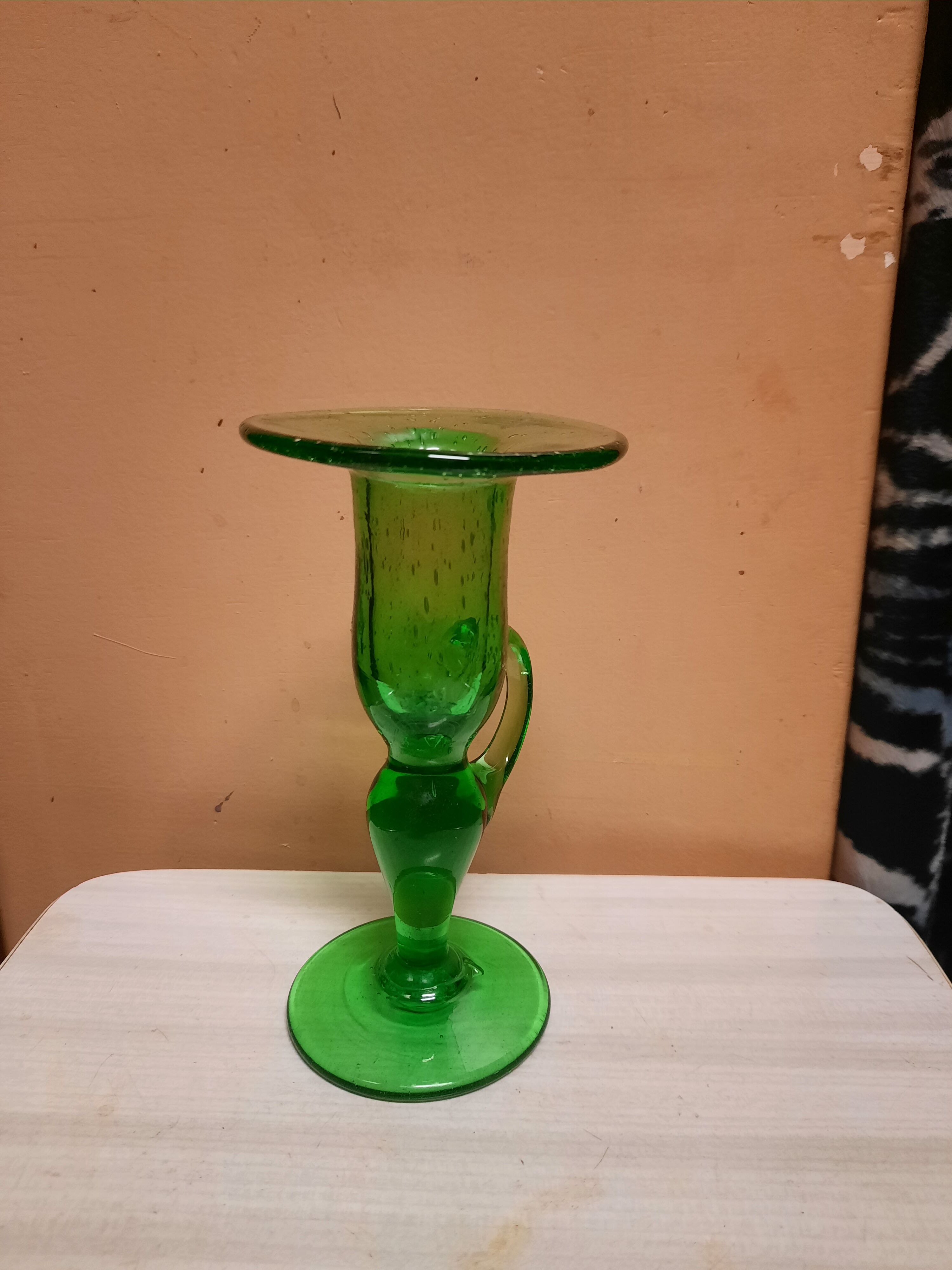 Biot glass candle holder