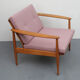Scandinavian pink armchair in beech wood - 1960s