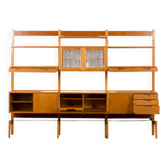 Scandinavian teak  free standing "Rival" wall unit by Kjell Riise, Norway 1960s