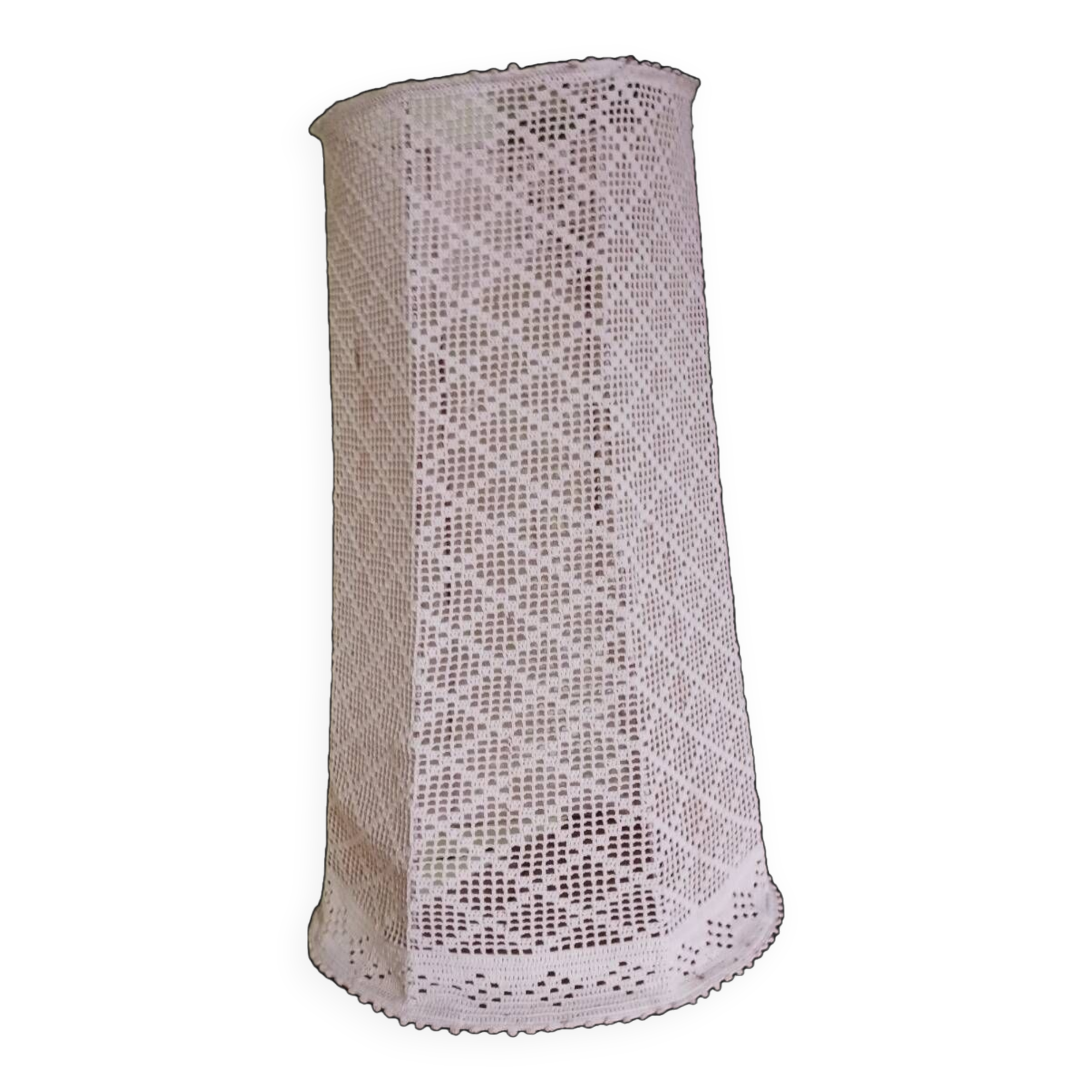 Abat jour 70's au crochet pour lampe de sol