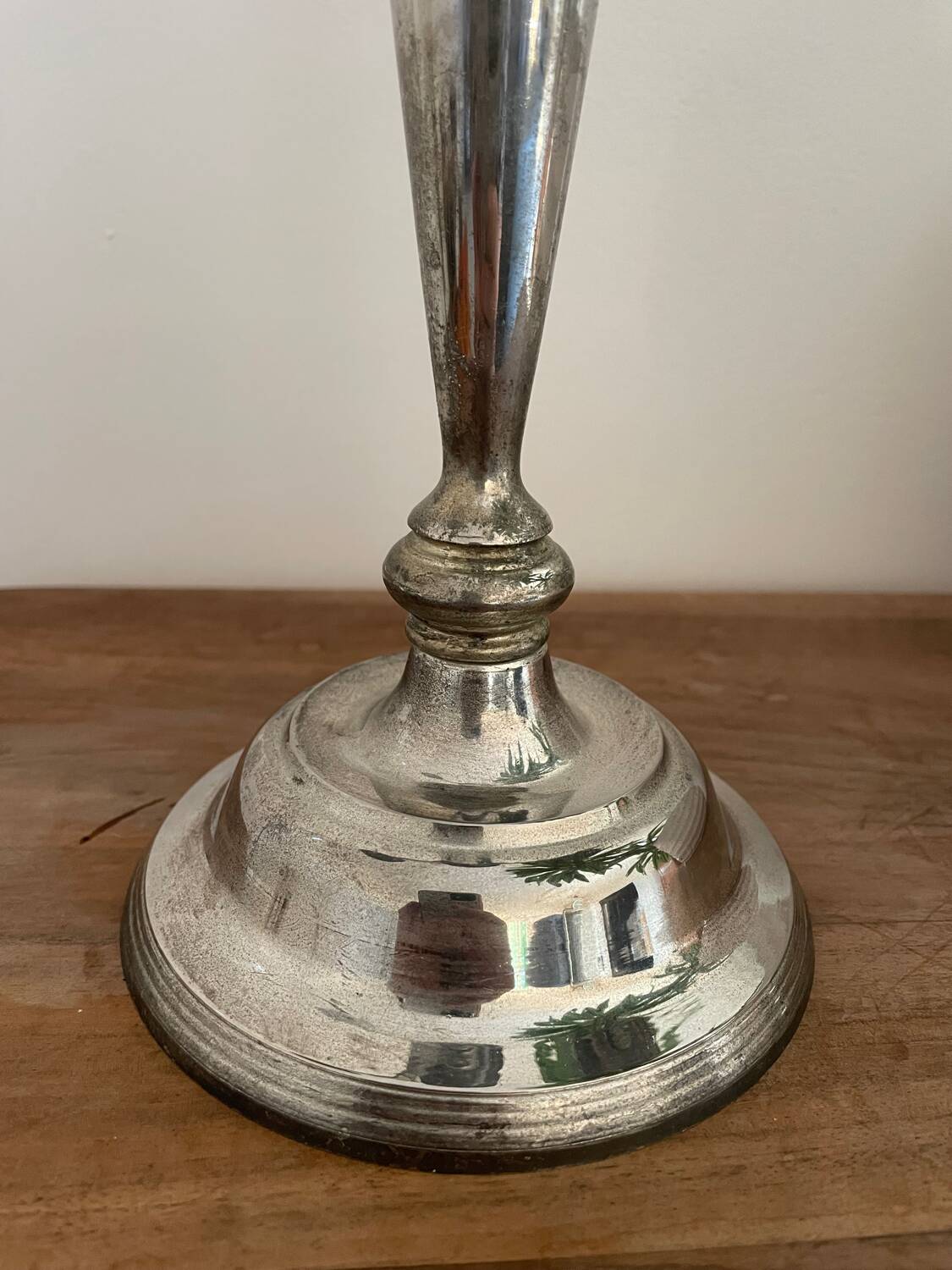 Silver metal candlestick
