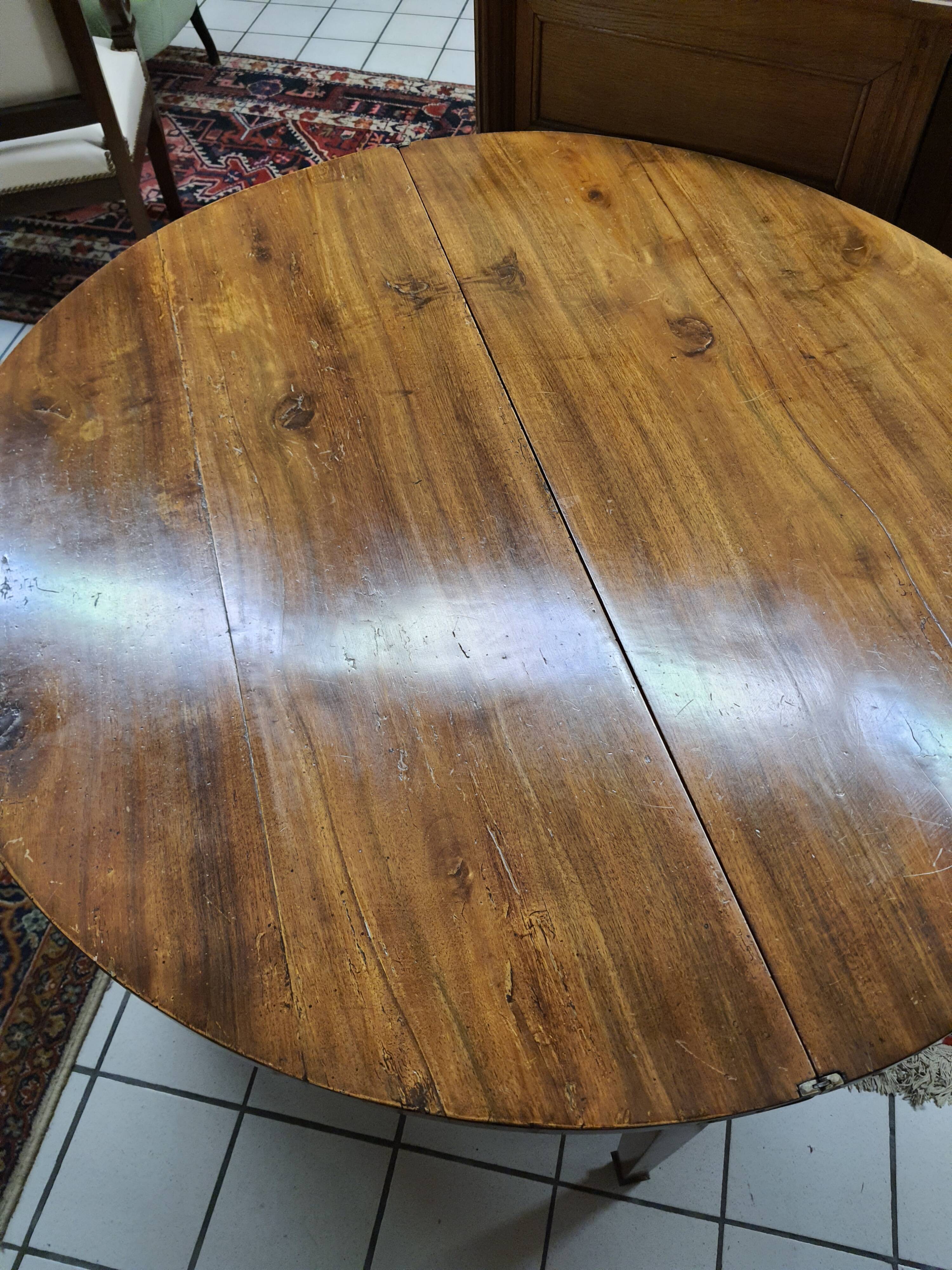 Walnut half moon table