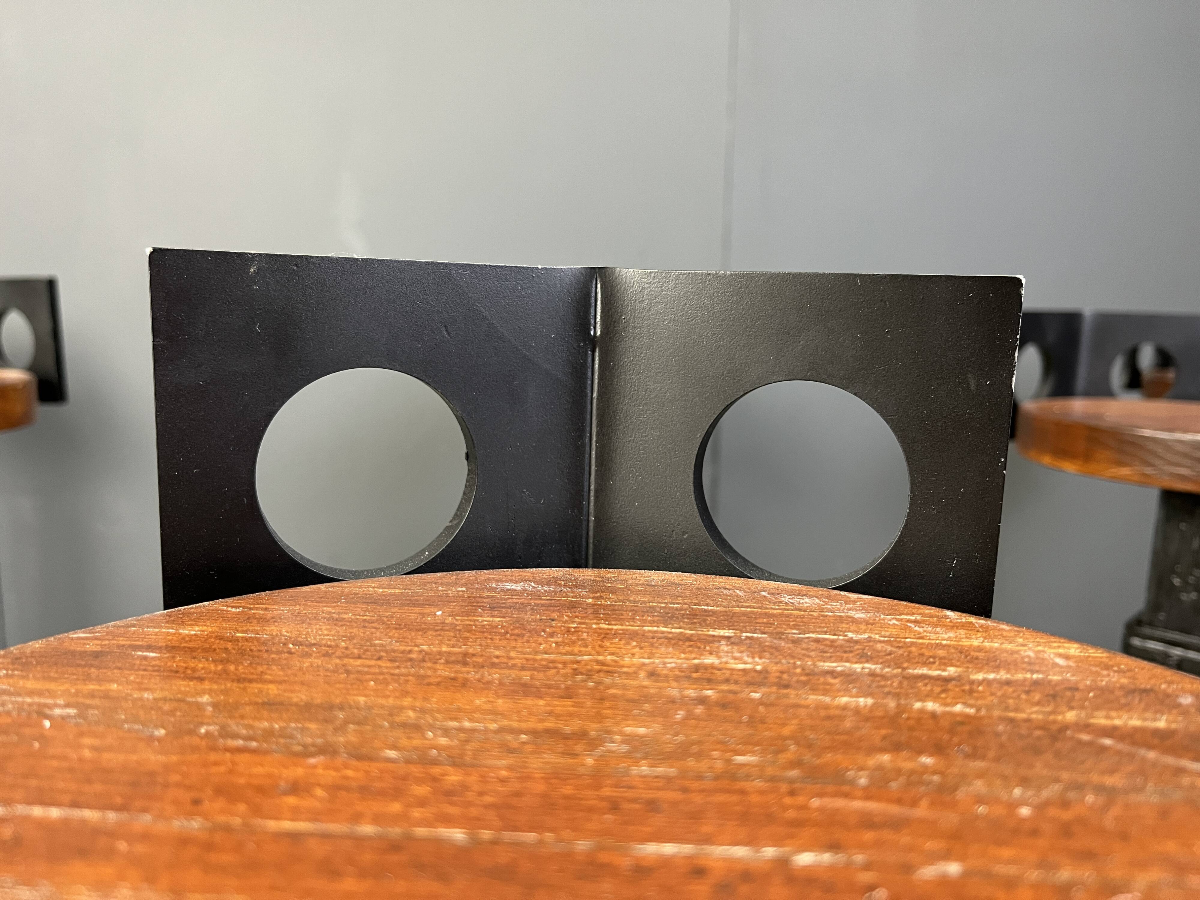 Vintage brutalist wrought iron bar stools, 1970s - set of 6