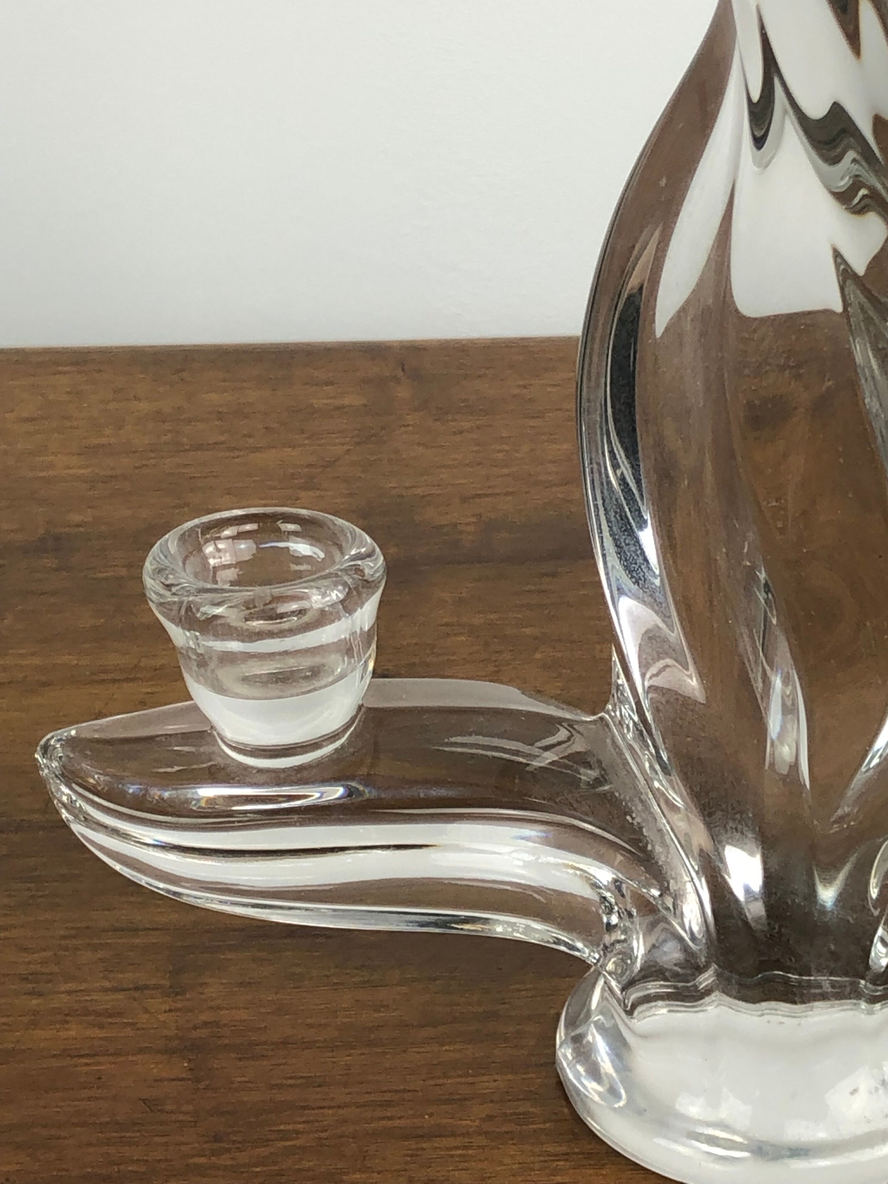Flame candle holders in vintage crystal 60