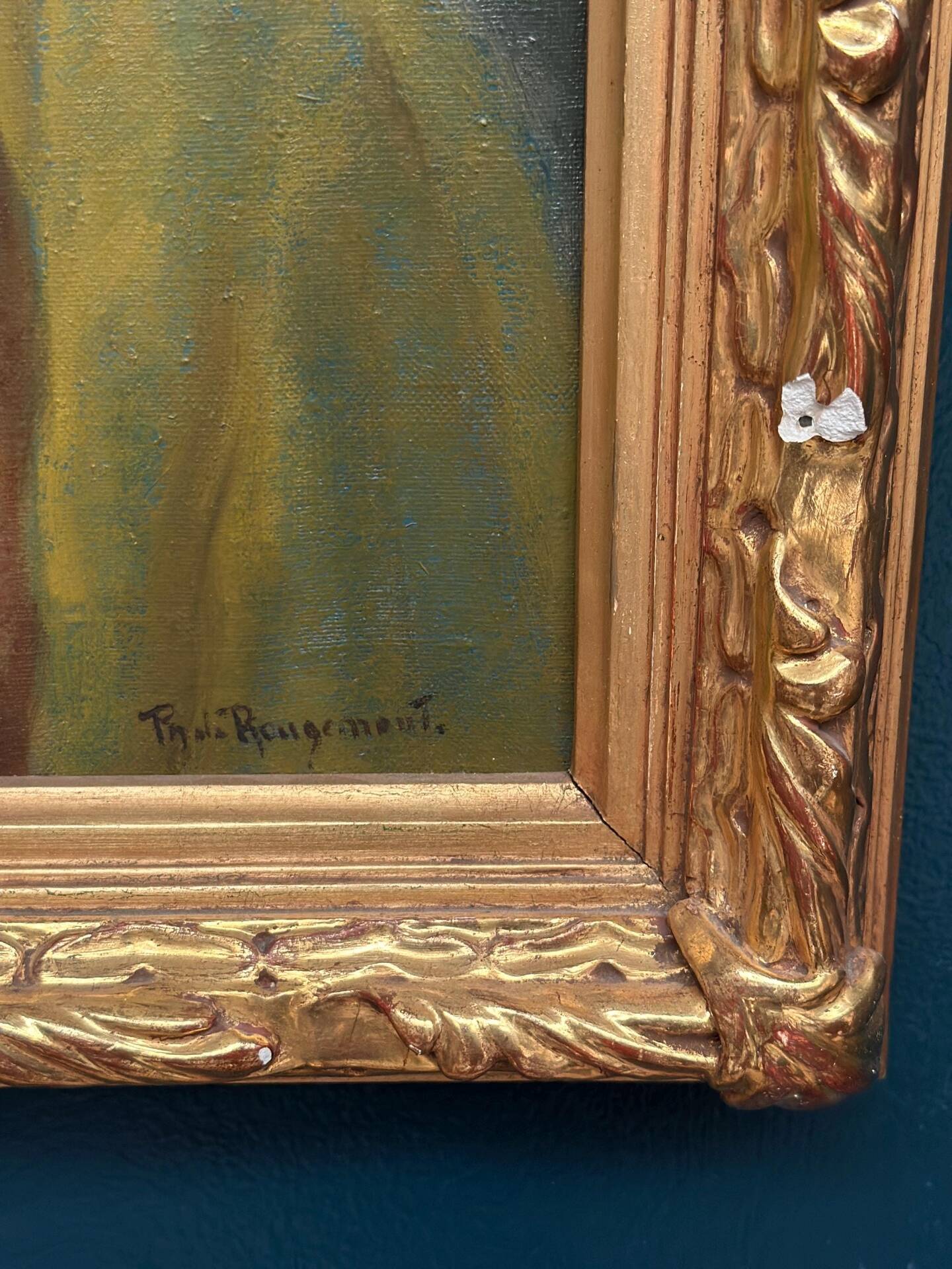 Huile sur toile française – “Madonna” par Philippe de Rougemont – Vintage