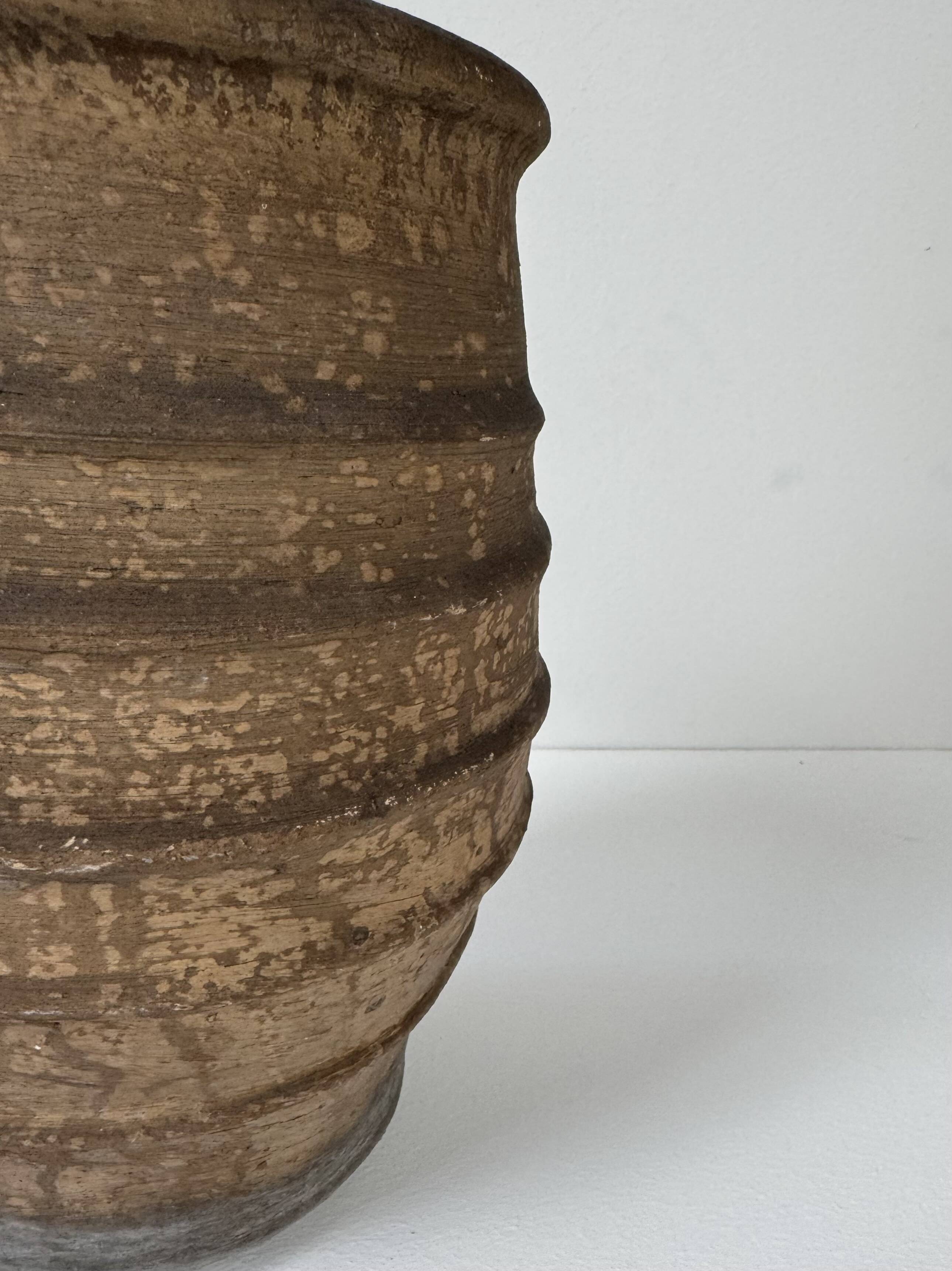 Vintage brown terracotta large vase, France, 1960.