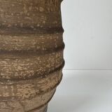 Vintage brown terracotta large vase, France, 1960.