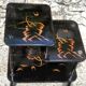 Antique chinese napoleon iii black lacquered shelf