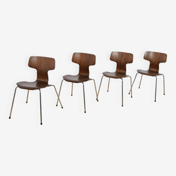 Model 3103 Dining Chair by Arne Jacobsen for Fritz Hansen, 1970s, set of 4