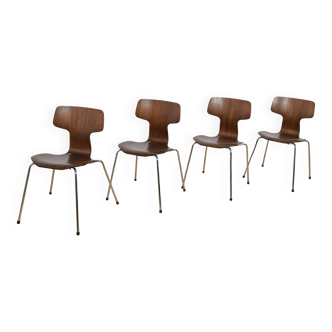 Chaises de salle à manger modèle 3103 par Arne Jacobsen pour Fritz Hansen, années 1970, ensemble de 4