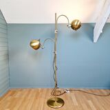 Eyeball double arc floor lamp in brass, GEPO (Netherlands), 1970s