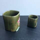 Vases old brown earthenware fives lille art nouveau