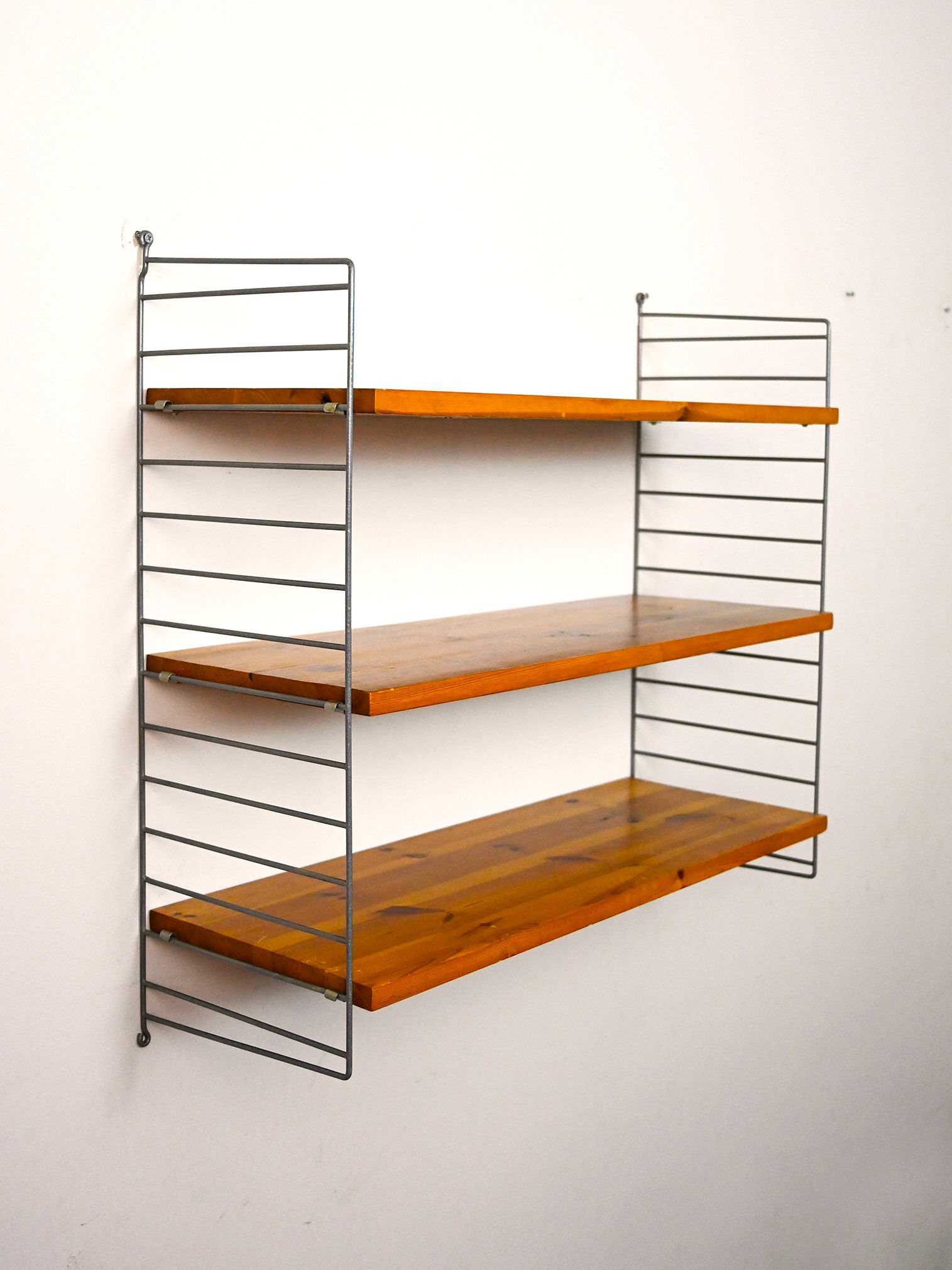 Swedish pine and metal shelf