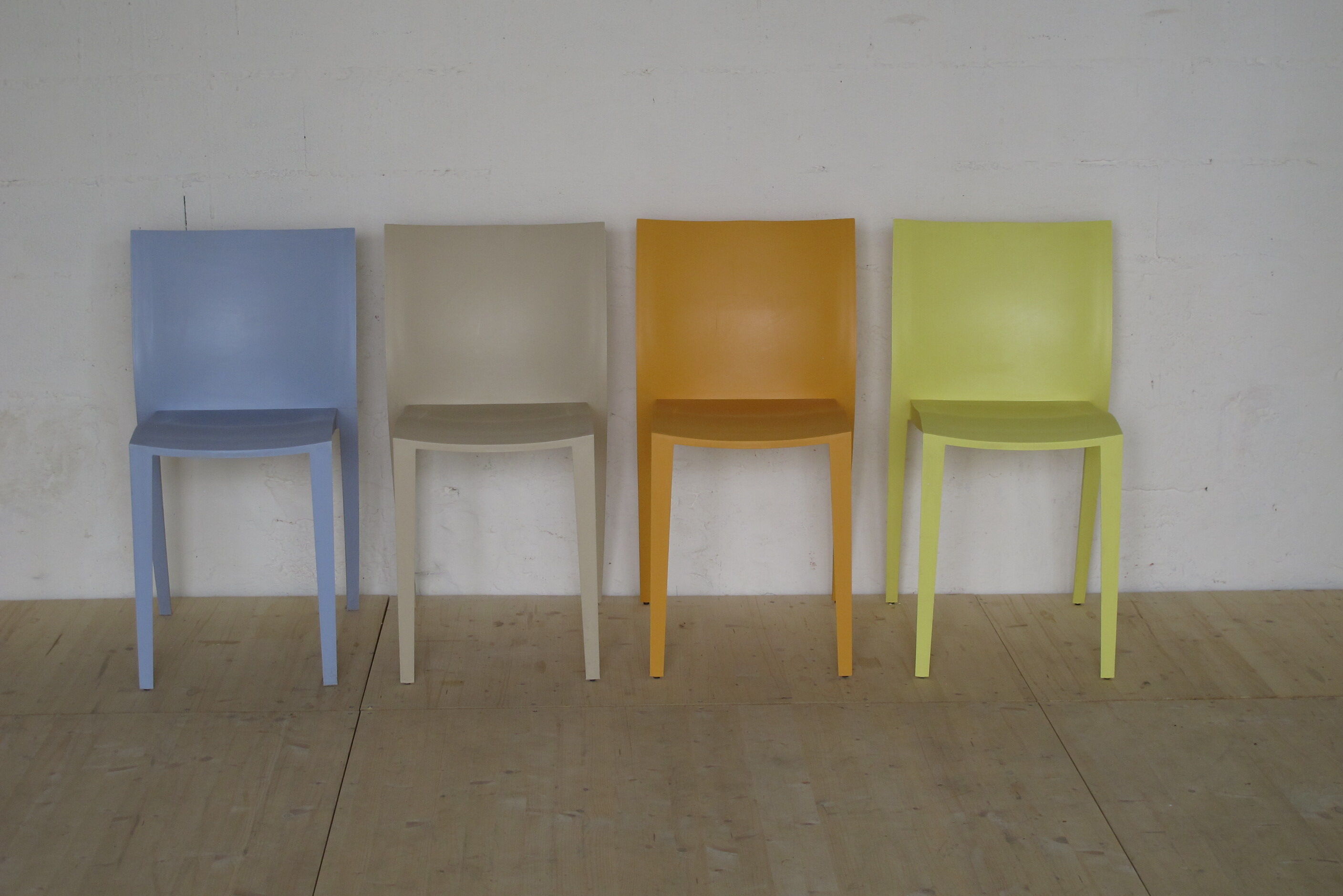 Suite of 4 colorful chairs by Philippe Starck for XO France