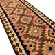 Traditional afghan kilim rug oriental pink green wool rug 100x279cm