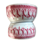 egg Cup earthenware Earth railway beginning 20th Sarreguemines pink décor