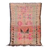 Tapis marocain vintage fait main rose 152 x 231 cm - Tapis en laine berbère antique