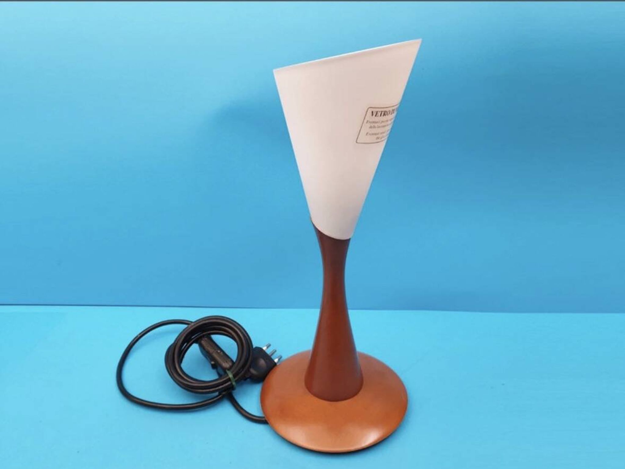 Lampe Neoggetti en verre de Murano et bois