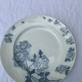 Cake dish, blue floral pattern, k & g luneville model Floreal, vintage and collector