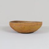 Set of three unique farmhouse bowls from 19th-century Swedish folk art.