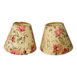 Set of two small vintage flowered lampshades