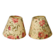 Set of two small vintage flowered lampshades
