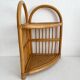Vintage bamboo and rattan corner shelf