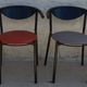 4 Gondola-style chairs with a sturdy metal frame and faux leather for