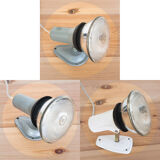 Set of three industrial wall lamps. Spain, 1960s