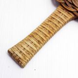 Wicker hand mirror