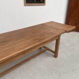 Solid pine table with its extension, 1950s
