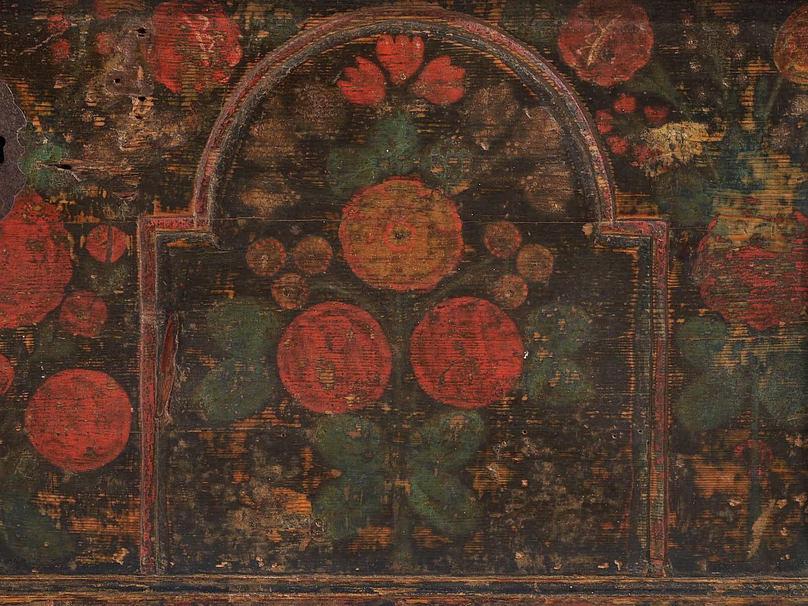 Antique folk art style trunk (1838) #46