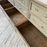 XXL walnut trade counter with multiple drawers