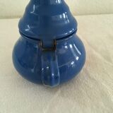 Enameled blue teapot
