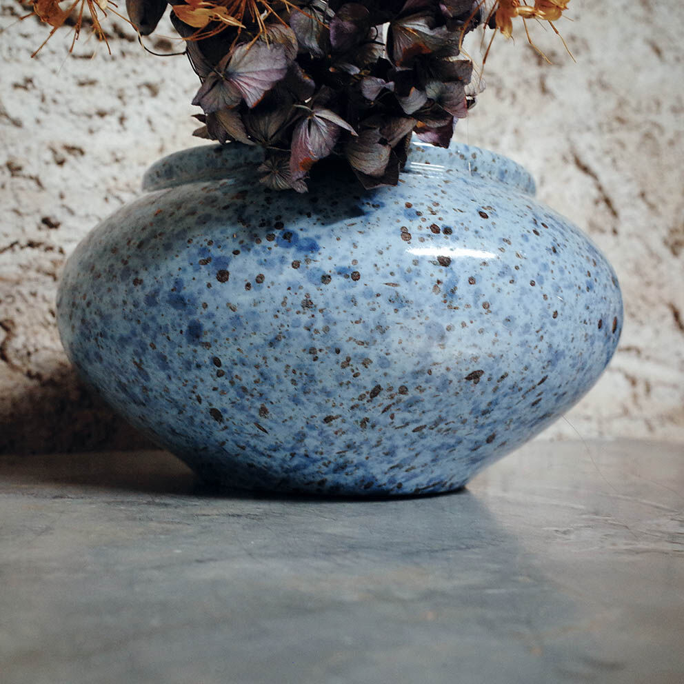 Speckled ceramic vase