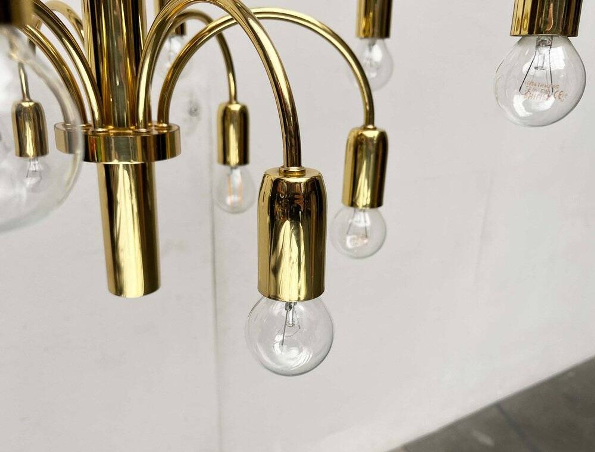 German vintage brass chandelier by Star Leuchten, 1970s.
