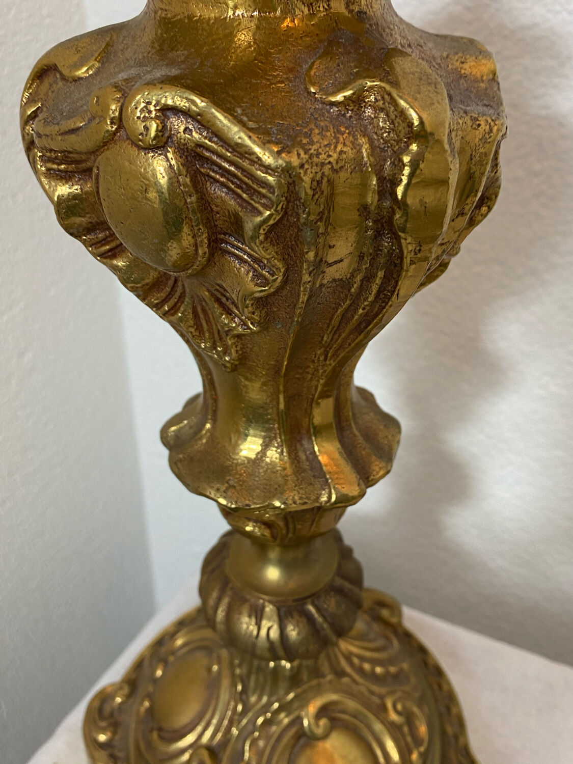 Pied de lampe en bronze