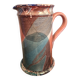 Large sculptural ceramic pitcher by a signed artist – abstract decoration