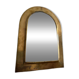 Brass half-moon mirror
