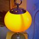 Desk lamp orange with black marble 1950 s base