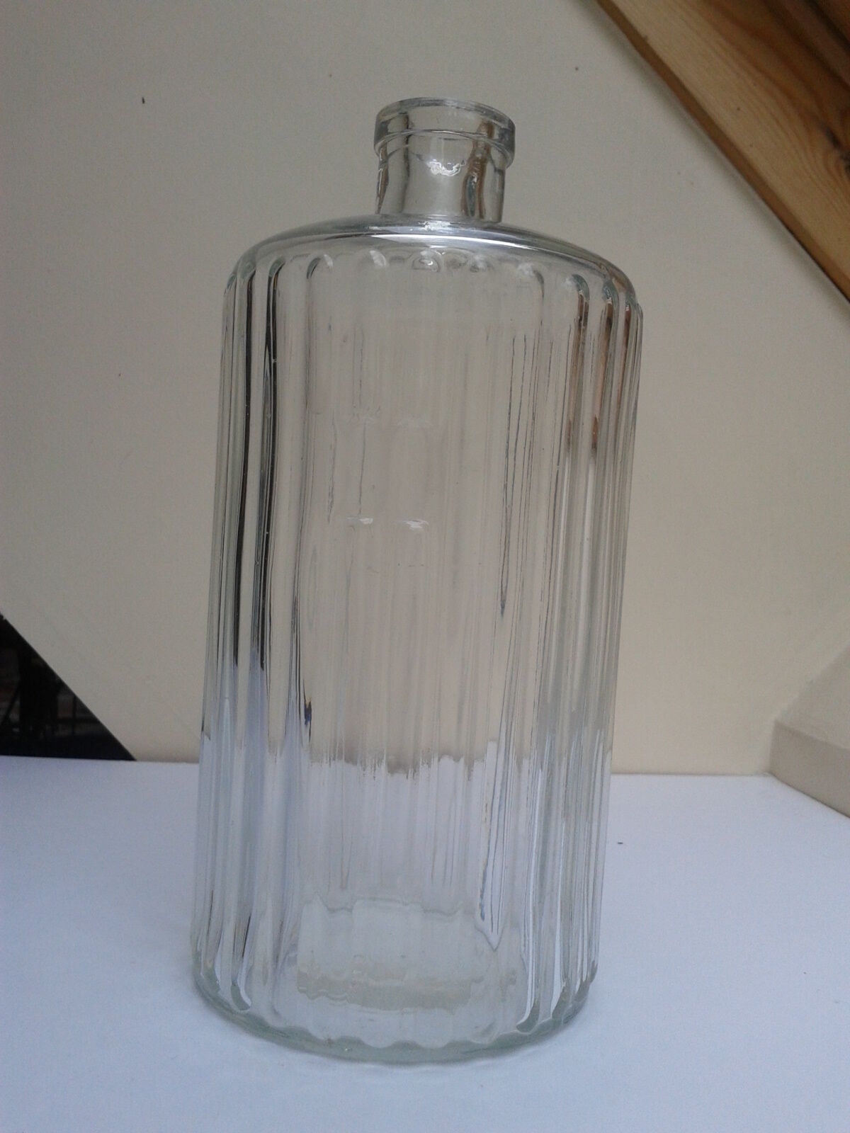 Fluted glass bottle