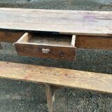 Very large farm table with its 2 benches