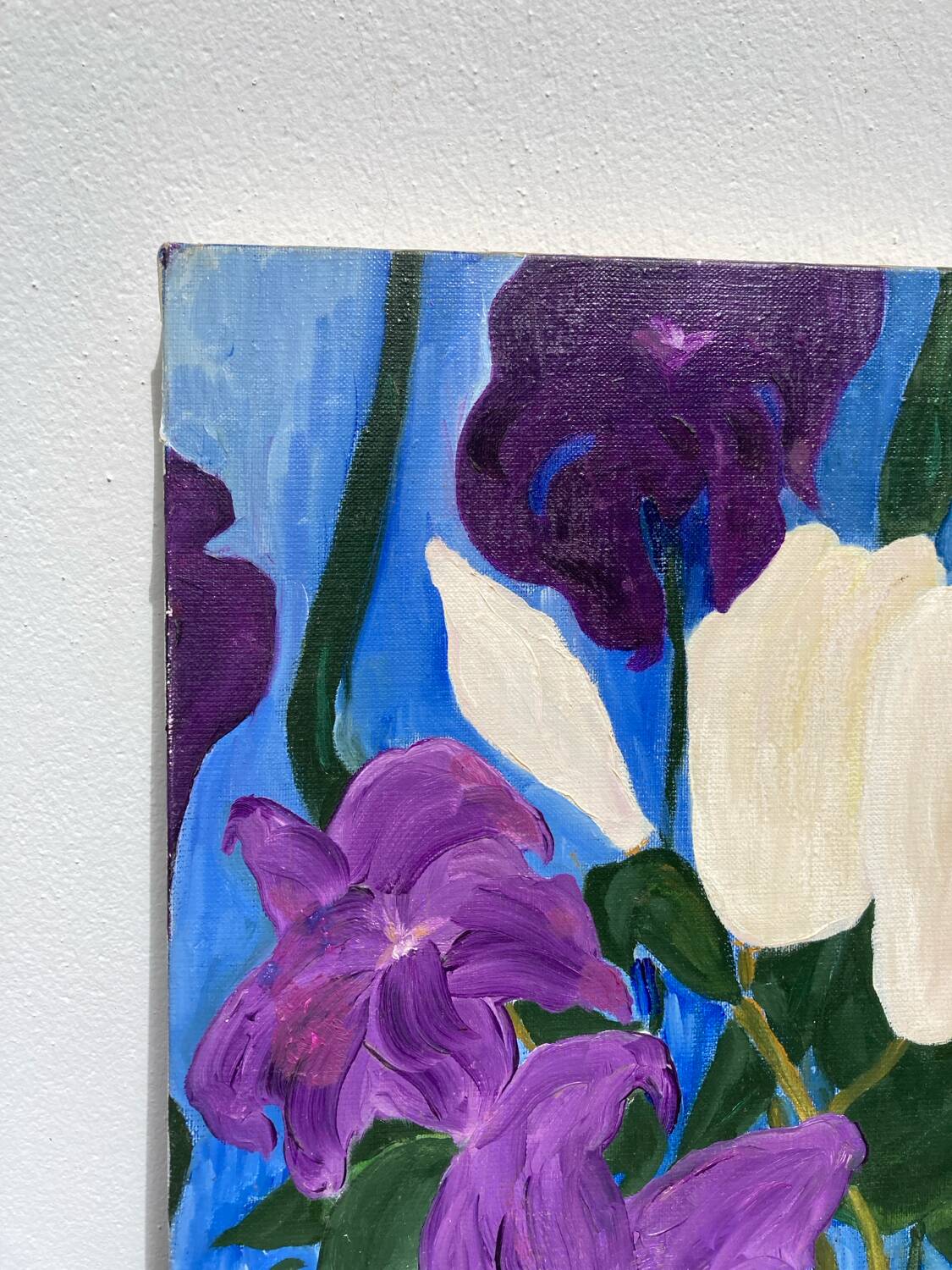 Painting, oil on canvas flowers