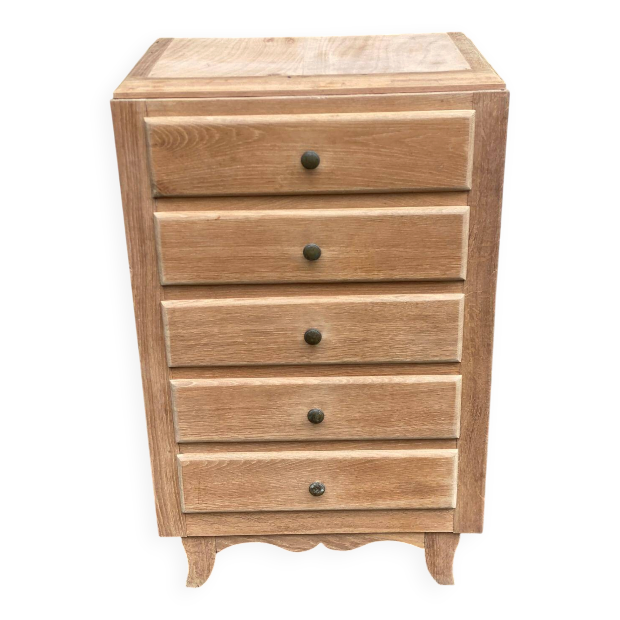 Renovated Art Deco chest of drawers in oak from 1950.