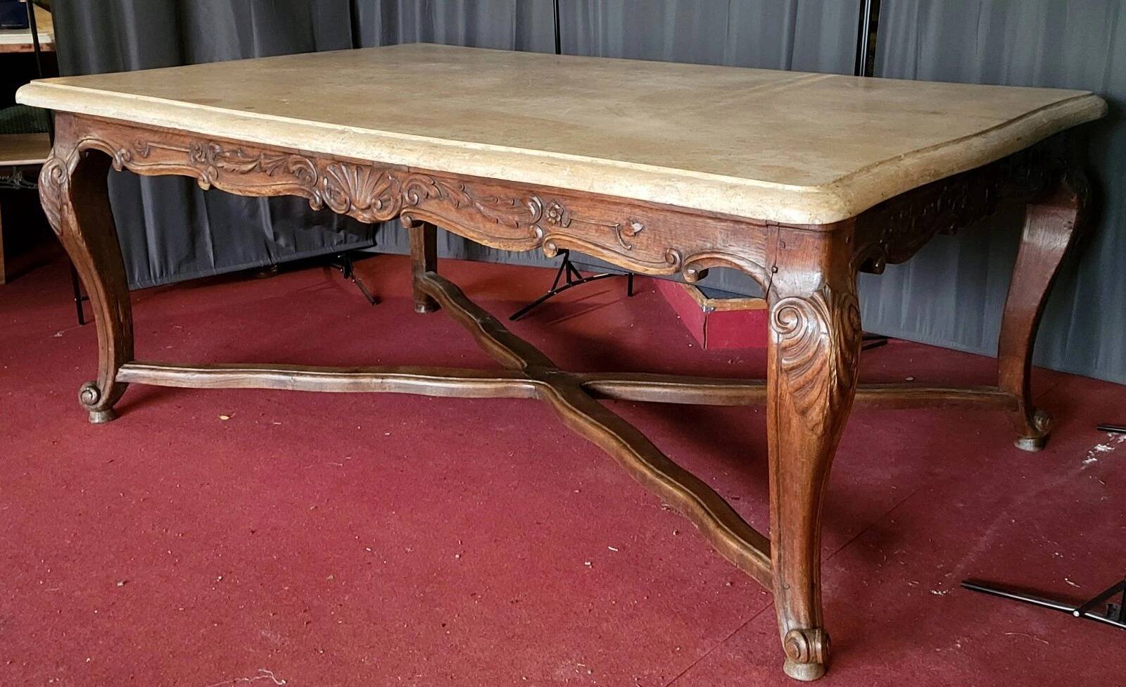 Important Louis XV style stone table or game table